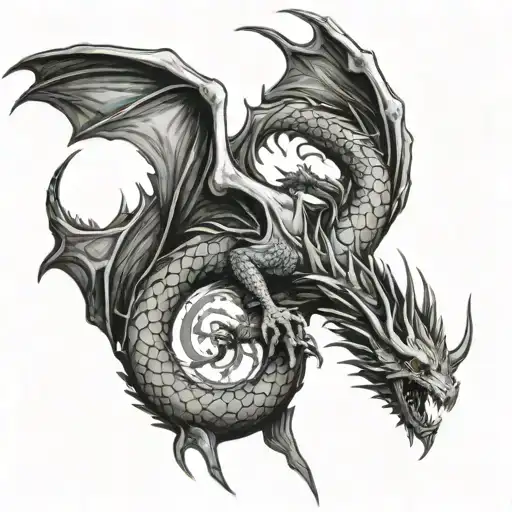Awesome Good Vs Evil Dragon