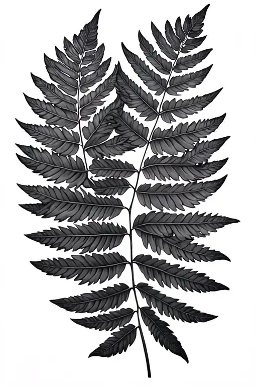 Black And Grey Fern Leaf