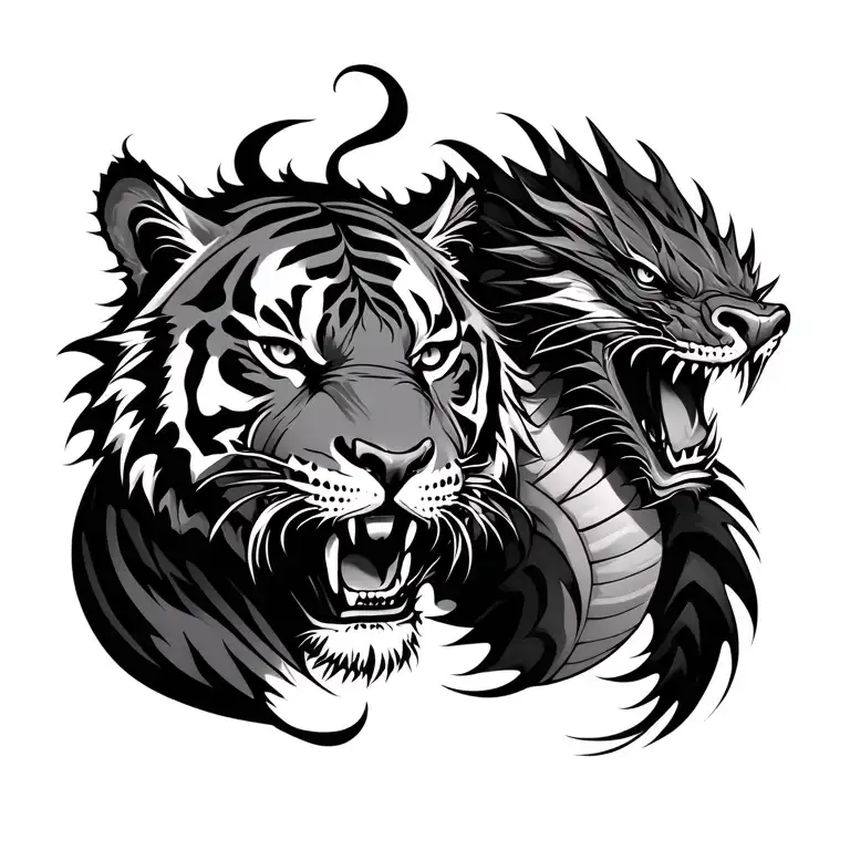 One Tiger And And Dragon