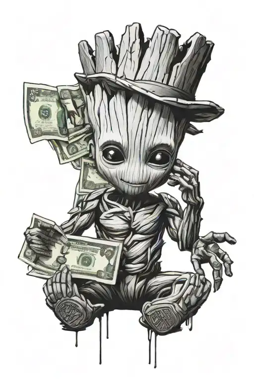 Baby Groot With Money