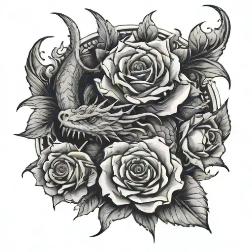 Rose Head With Dragon Body