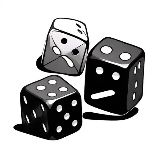 2 Dices One With A Basic Happy Face Another With A Basic Sad Face In Minimalistic Style