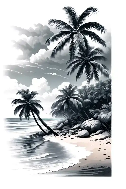 509 Beach With Palm Trees