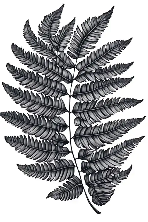 Black And Grey Fern Leaf