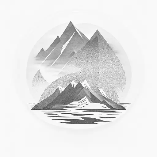 An Elegant Mountain Range Silhouetted Against A Setting Sun