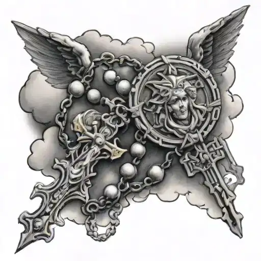 Rosary With Clouds Angels Vs Demons