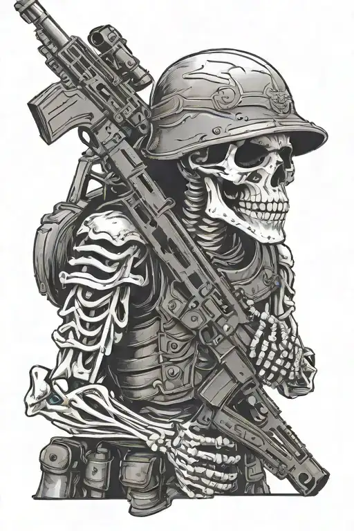 Skeleton Soldier With Gun