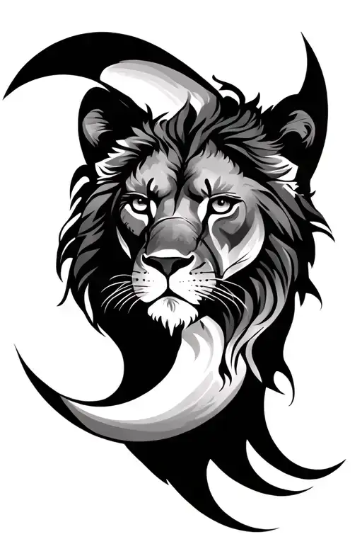 Leo Zodiac Pan Quarter Moon Surrounded