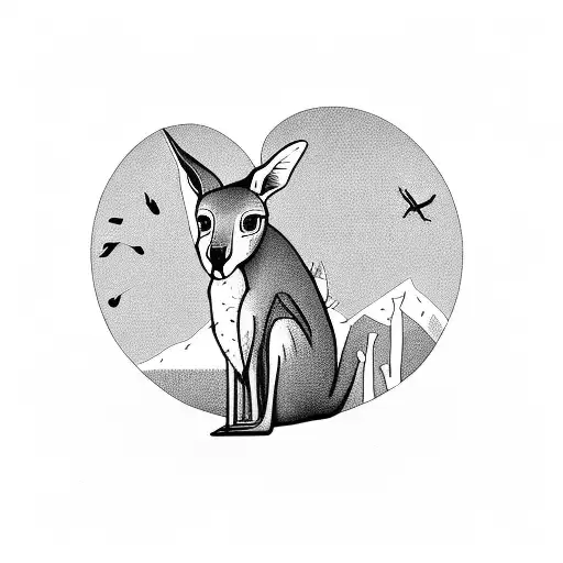 Combine A Kangaroo And A Eucalyptus Tree In A Unique And Artistic Way