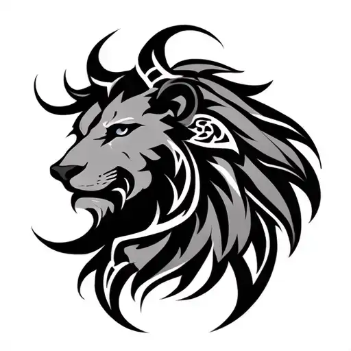Celtic Lion Head Minimalist
