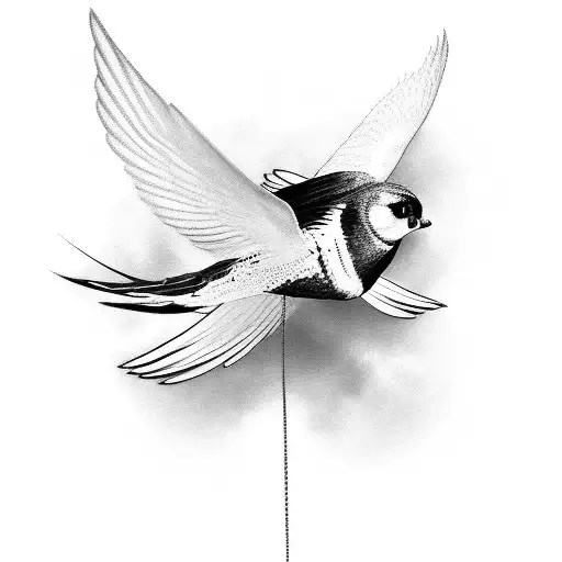 Multiple Swallow Tail Bird Flying Up