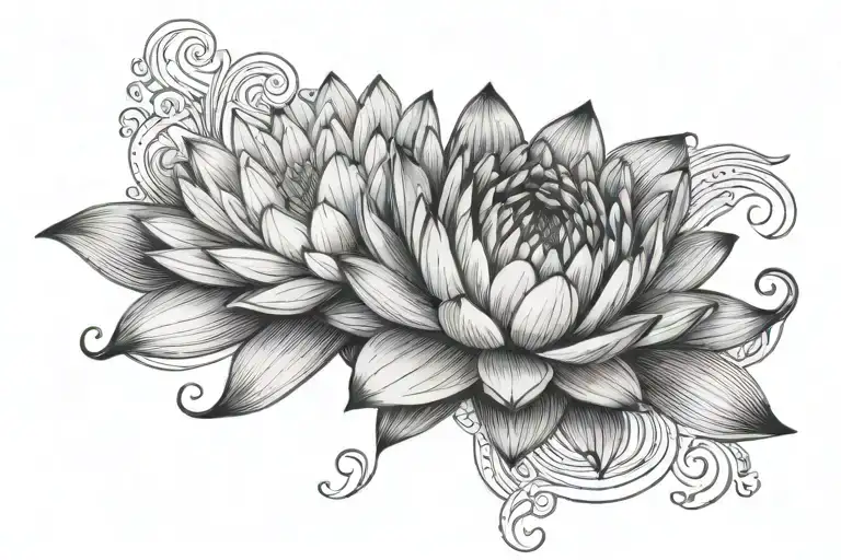 Water Lilly Flower And Mary Gold