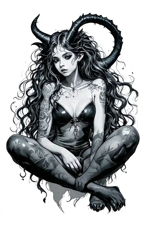 Demon Girl Sitting