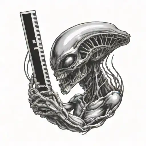 Alien With Dna Sign For Nothing