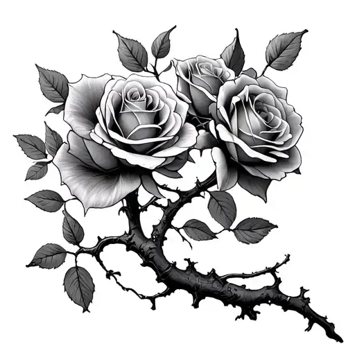 Roses With Poison Tree Growing