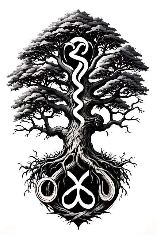 Full Tree With Triskelion Symbol Incorporating