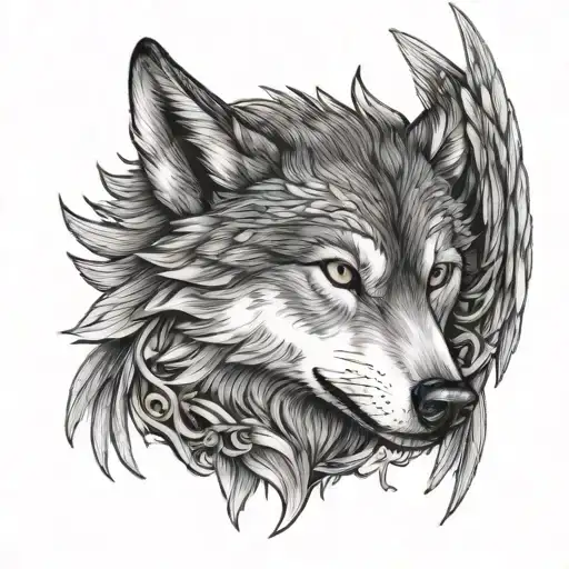 Wolf With Wings Is A Combination Tattoo Of Both My Good Side And My Bad Side