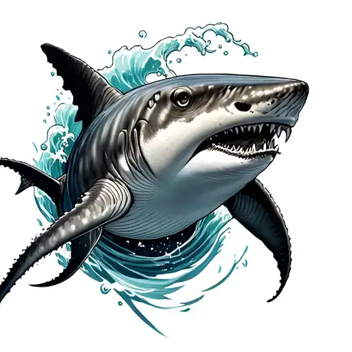 Ocean Wave Whale Shark And