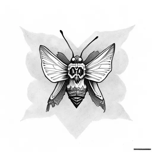 Moth With Skull On Its Back