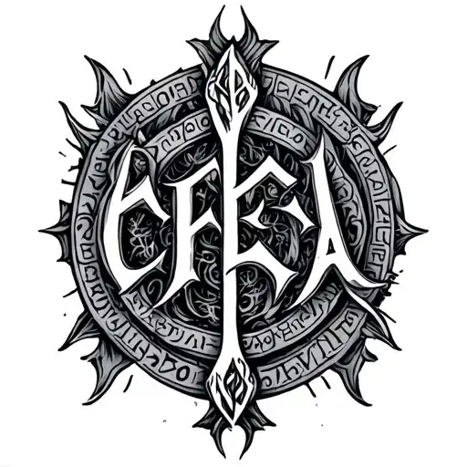 Nordic Viking Runic Text Freja Norse Mythology