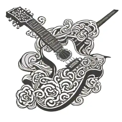 Guitar With Judo Moral Code Kanji