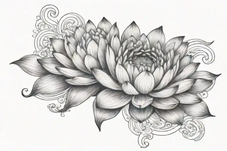 Water Lilly Flower And Mary Gold