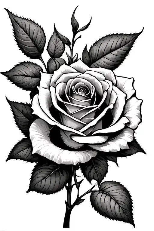 Red Rose And Dead Rose And Back Of Upper Arm Sleeve