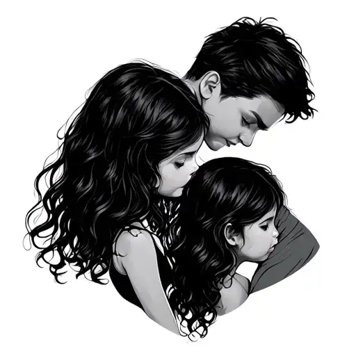 Father And Daughters Minimalist