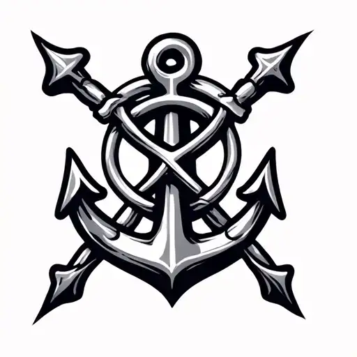 Anchor With Cross Intertwined