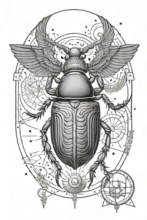 A Scarab With All The Phases Of The Moon Phases