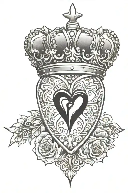J S Heart Crown Adorned