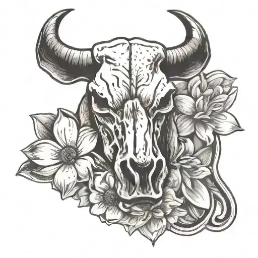 Mississippi State Drawing Magnolia Flower Cow Ear Tag Cow Skull