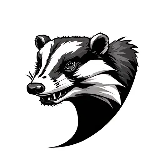 Scary Badger With Tribal