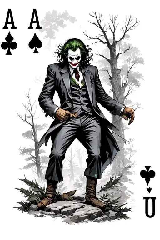 Rocky Woodland Featuring A Joker Card