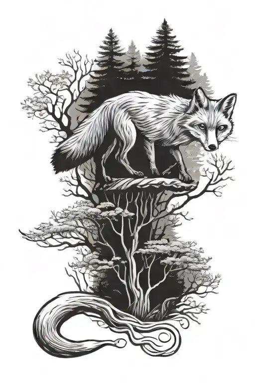 Fox Walking Through A Forest