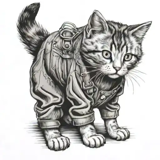 Cat In Overalls
