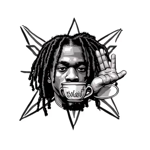 Chief Keef Glo Gang Star With Cup Hand