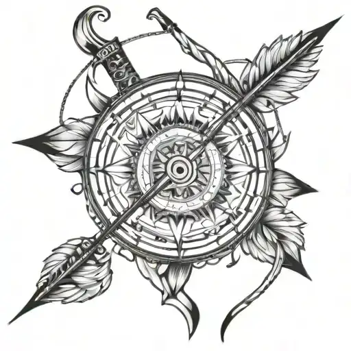 Sagittarius Native American Bow And Arrow Mandala