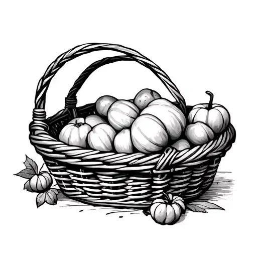 Baby Picnic Basket Tattoo Design