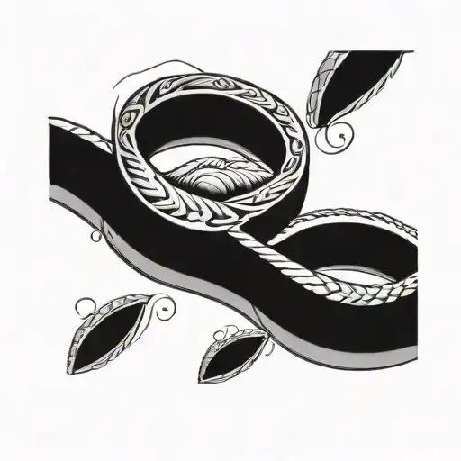 Eternity Line Band Tattoo With Shells For Upper Arm