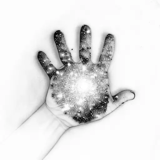 Hand Print With Galaxy Inside