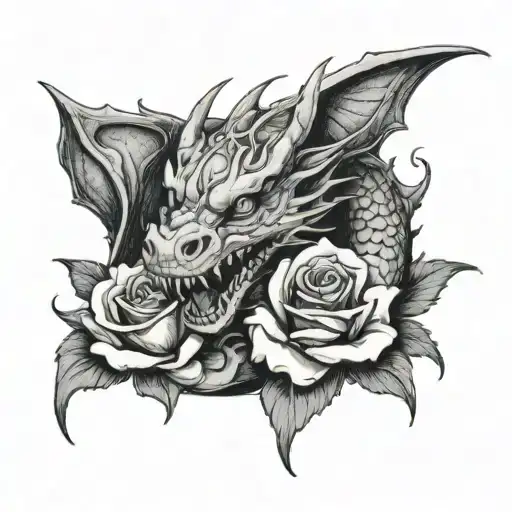 Dragon With Head As A Rose