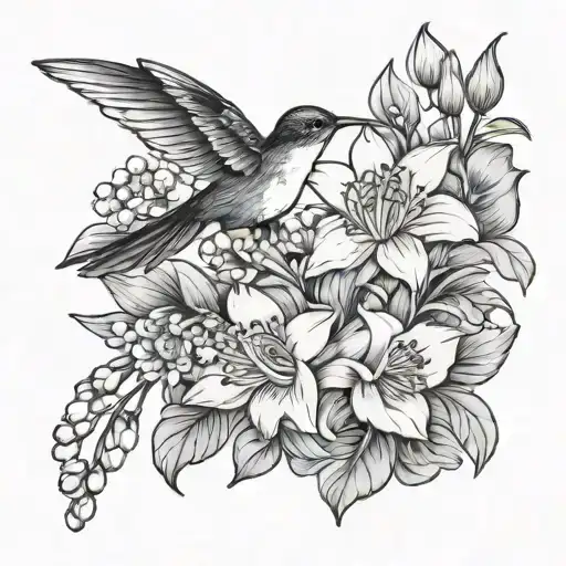 Lotus Flower Daffodil Lily Of The Valley Aster Carnation Hummingbird