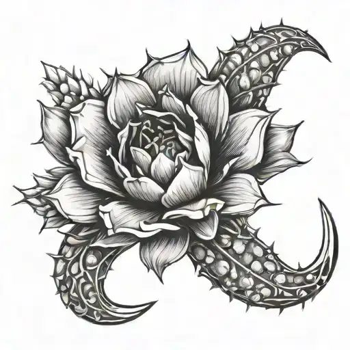 A Delicate Cactus Flower With A Western Horseshoe