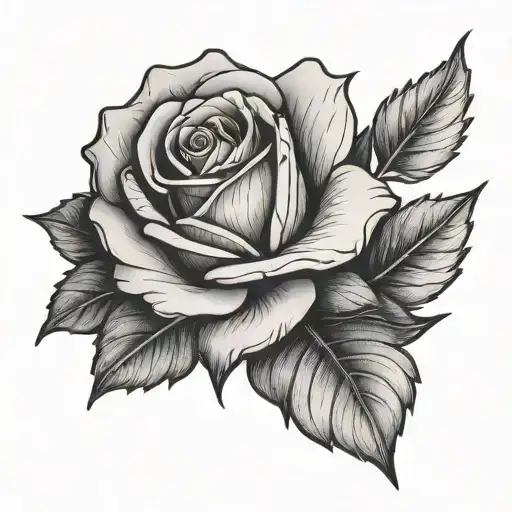 Rose With Leaves Forming