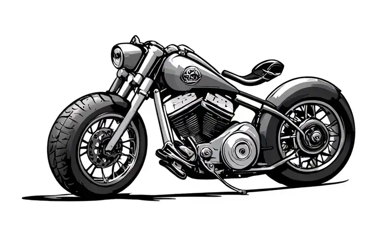 Pinup Cartoon Motor Bike