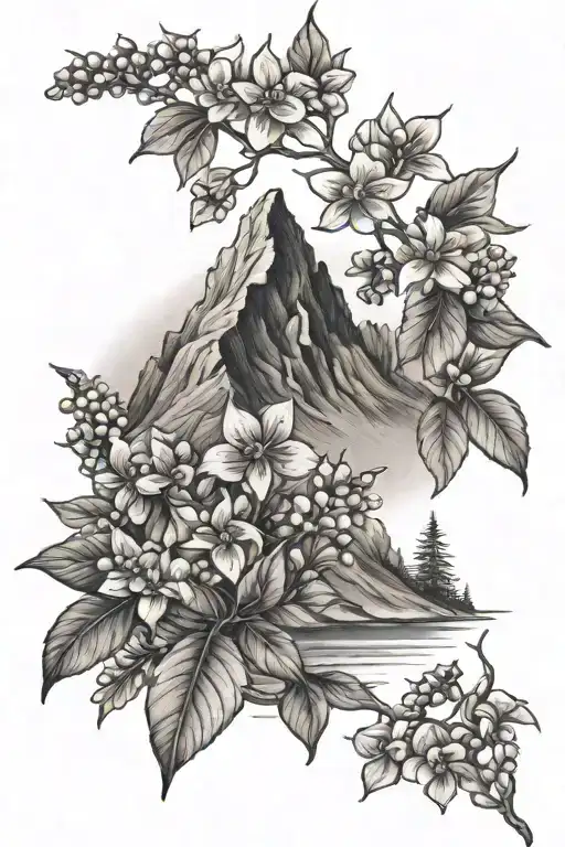 Mountain And Lilacs