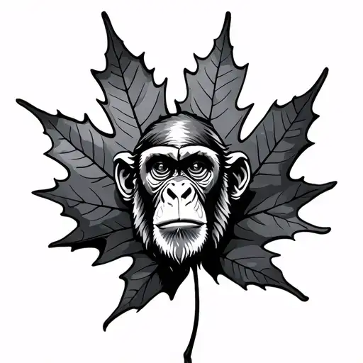 Maple Leaf And Monkey