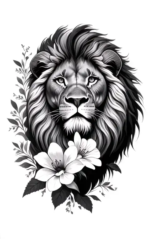 Lion And Cosmo Flowers