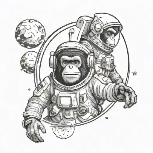Two Apes Wearing Astronaut Lost In Space